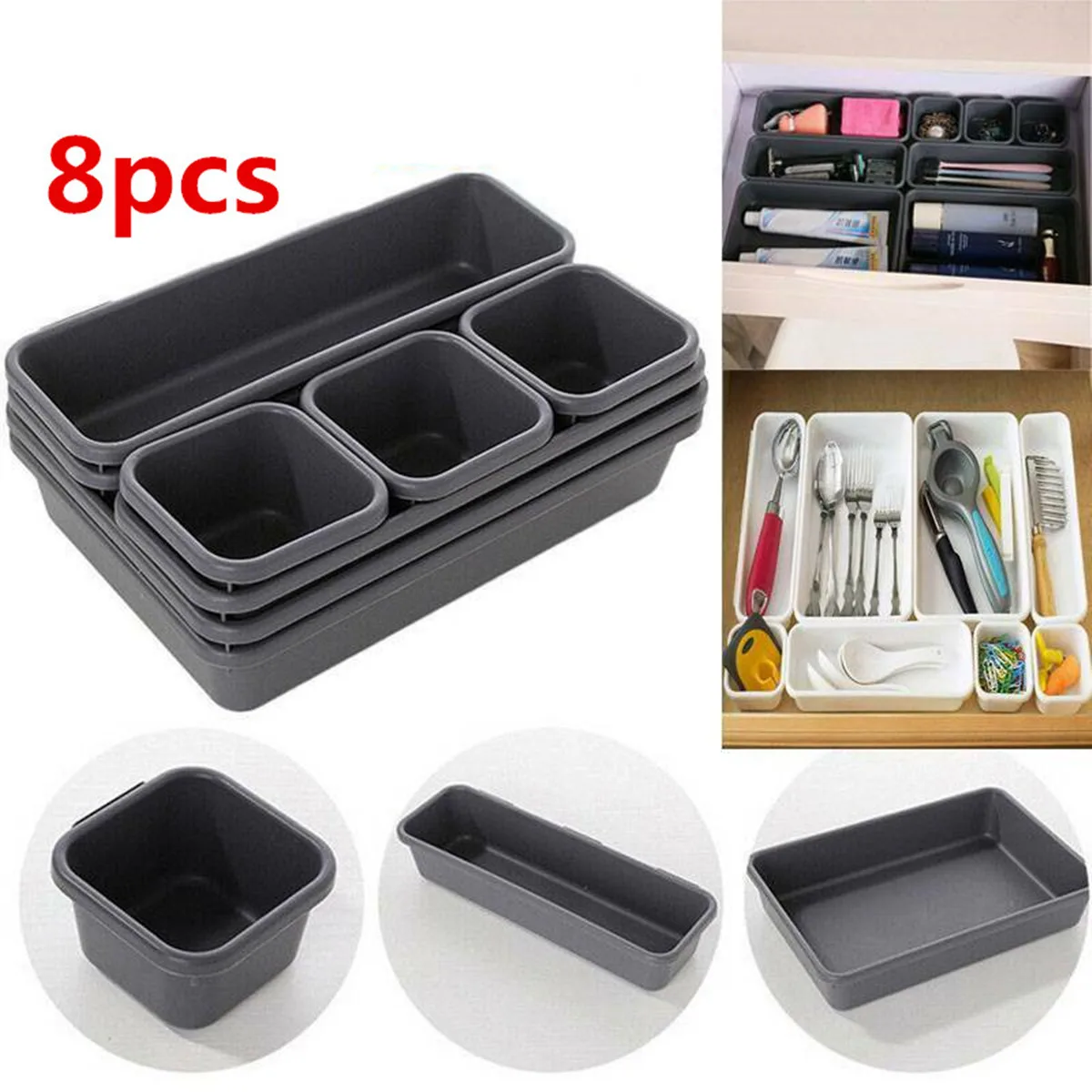 Sundries Storage Plastic Boxes 8PCS Drawer Storage Box Clothing Underwear Ties Socks Sorting Divider Drawer Container Organizer 
Sundries Storage Plastic Boxes 8PCS Drawer Storage Box Clothing Underwear Ties Socks Sorting Divider Drawer Container Organizer