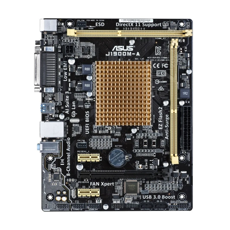 Материнская плата ASUS J1900M-A Micro ATX Intel Celeron J1900 два ядра встроенный ЦП SATA II USB3.0 PCI-E X16