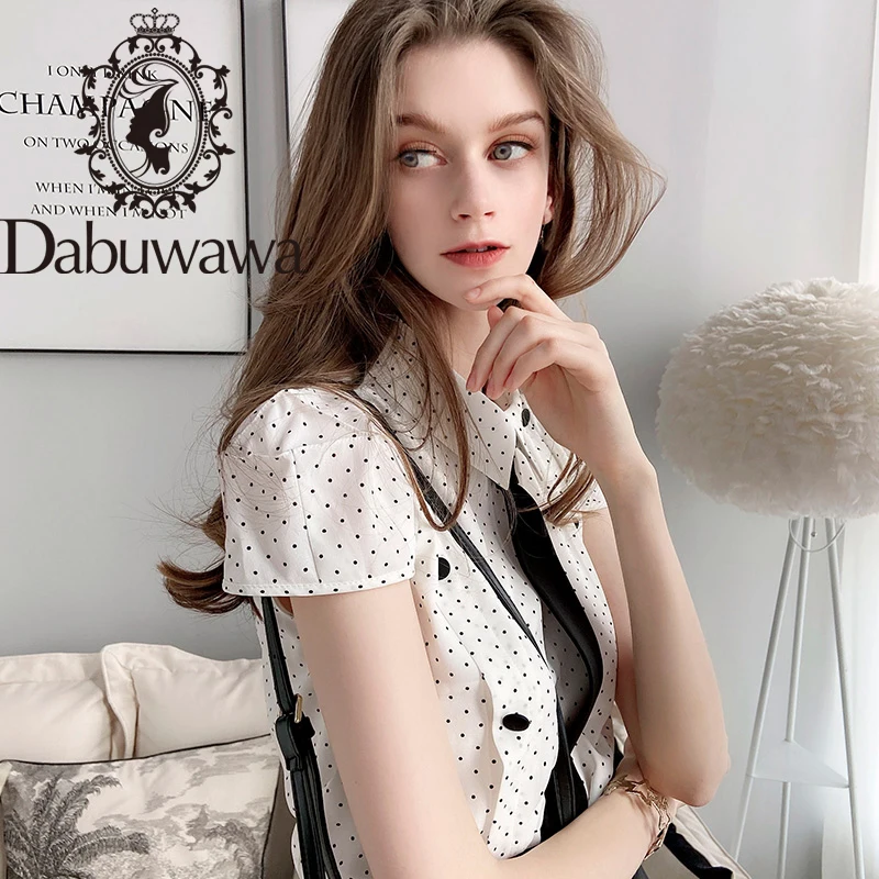 Dabuwawa Elegant Dot Printed Chiffon Blouse Women Tie Neck Turn-down Collar Button Short Sleeve Shirts Office Lady DT1BCF009
Dabuwawa Elegant Dot Printed Chiffon Blouse Women Tie Neck Turn-down Collar Button Short Sleeve Shirts Office Lady DT1BCF009