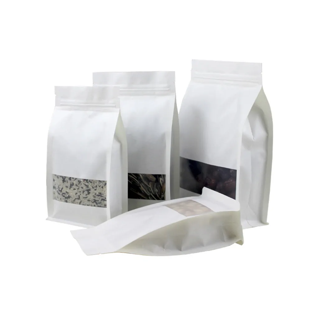 50Pcs White Kraft Paper Frosted Window Eight Side Seal Bag Stand Up Zip Lock Reusable Tear Notch Food Storage Packaging Pouches
50Pcs White Kraft Paper Frosted Window Eight Side Seal Bag Stand Up Zip Lock Reusable Tear Notch Food Storage Packaging Pouches