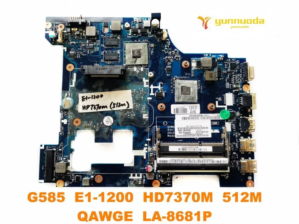 Оригинальная материнская плата для ноутбука Lenovo G585 E1-1200 HD7370M 512M QAWGE LA-8681P, проверенная и работающая хорошо, бесплатная доставка.