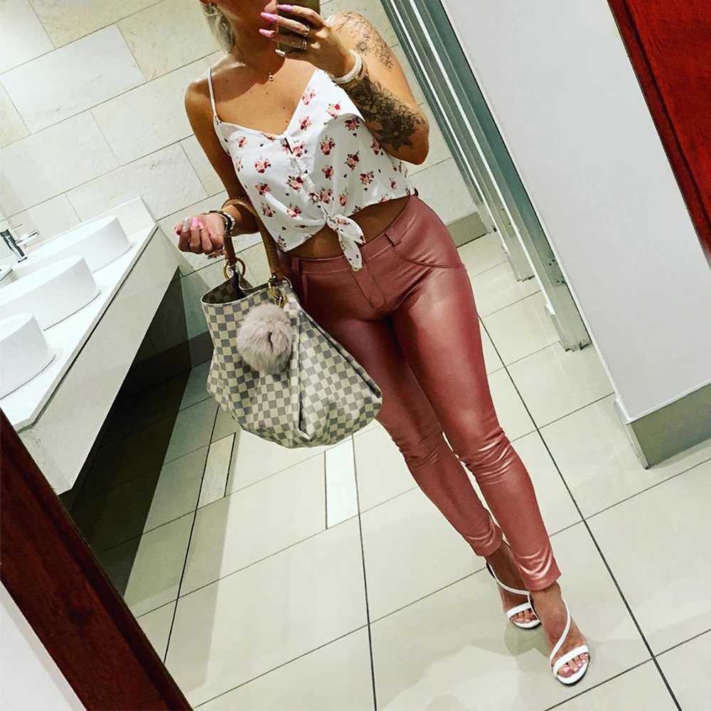 Melody High Elasticity Pink Faux Leather Leggings Thick Push Up High Waist Women Winter yoga Legging Sexy mujer Pants
Melody High Elasticity Pink Faux Leather Leggings Thick Push Up High Waist Women Winter yoga Legging Sexy mujer Pants