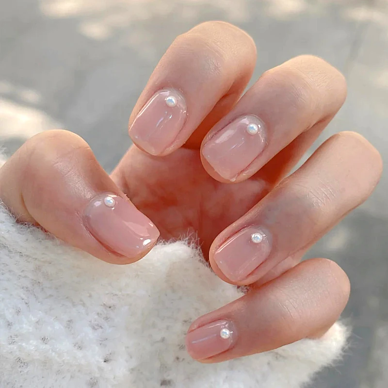 Fake Nails Short Skin Tone and Pearl Wear Nail Art Stickers Finished Nails 24 With Glue NE
Fake Nails Short Skin Tone and Pearl Wear Nail Art Stickers Finished Nails 24 With Glue NE