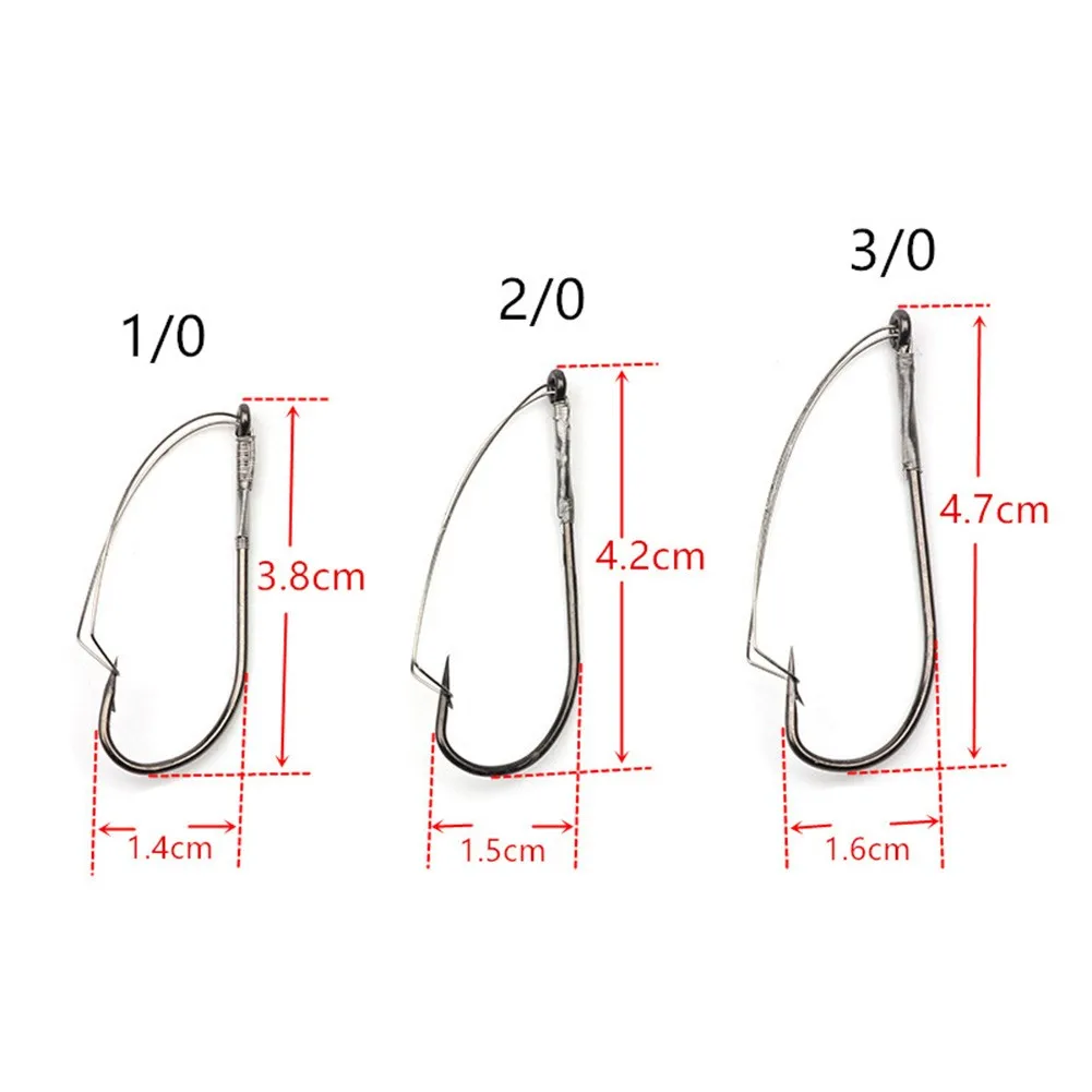 10pcs/box Weedless Barbed Fishing Hook Bass Single Worm Hook Lure Bait Holder Sizes 1/0-3/0 High Carbon Steel Fish Hook Pesca
10pcs/box Weedless Barbed Fishing Hook Bass Single Worm Hook Lure Bait Holder Sizes 1/0-3/0 High Carbon Steel Fish Hook Pesca