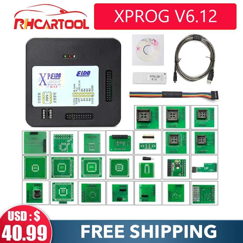 

OBD2 Xprog 6.12 XPROG-M V6.12 V5.84 V5.74 V5.55 XPROG Box automatic ECU chip adjustment program black metal box XPROG-M