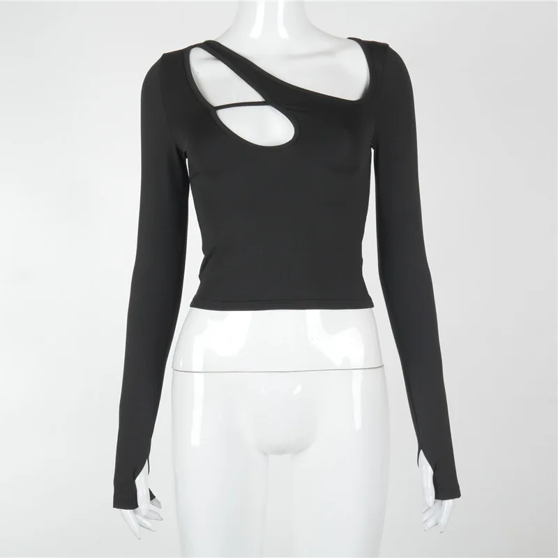 Sexy Skinny Club Clothes Top Women Hollow Out Crop Top Asymmetrical Gothic Streetwear Y2K Punk Tee Shirts For Spring Summer
Sexy Skinny Club Clothes Top Women Hollow Out Crop Top Asymmetrical Gothic Streetwear Y2K Punk Tee Shirts For Spring Summer