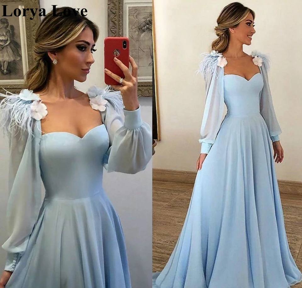 Light Blue Prom Dresses 2020 New Women Party Night Long Sleeves Chiffon Long Prom Gowns For Wedding Party Elegant Robe De Soiree
Light Blue Prom Dresses 2020 New Women Party Night Long Sleeves Chiffon Long Prom Gowns For Wedding Party Elegant Robe De Soiree