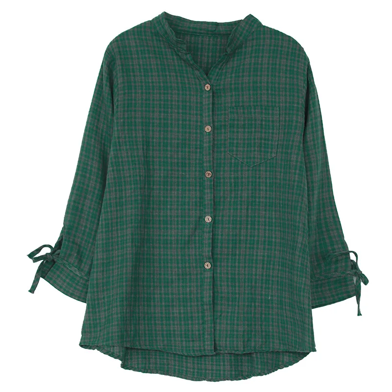 2021 Mori Girl New Spring Fall Cotton Linen Plaid Casual Shirt Vintage Long Sleeve V Neck Women's Blouse Top
2021 Mori Girl New Spring Fall Cotton Linen Plaid Casual Shirt Vintage Long Sleeve V Neck Women's Blouse Top