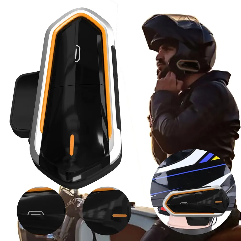 

QTBE6 мотоциклетный шлем, беспроводное переговорное устройство, водонепроницаемая гарнитура с FM-радио, мотоциклетные наушники