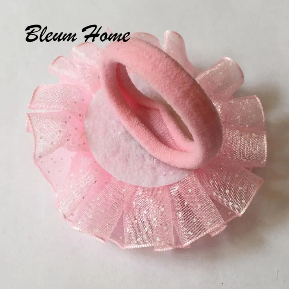 2pcs/lot children's schoolgirl gift present for girls Double lace handmade seven color Pleated bud design flowers | Аксессуары для