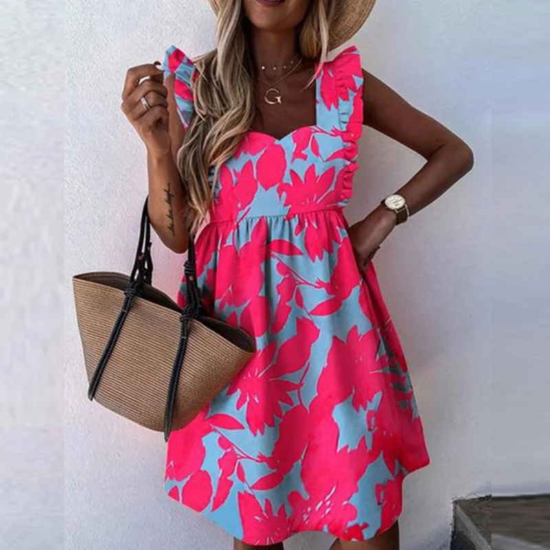 Casual Women Short Butterfly Sleeve Party Dress Summer Square Collar A-Line Sundress Ladies Printed Beach Dresses Vestidos
Casual Women Short Butterfly Sleeve Party Dress Summer Square Collar A-Line Sundress Ladies Printed Beach Dresses Vestidos