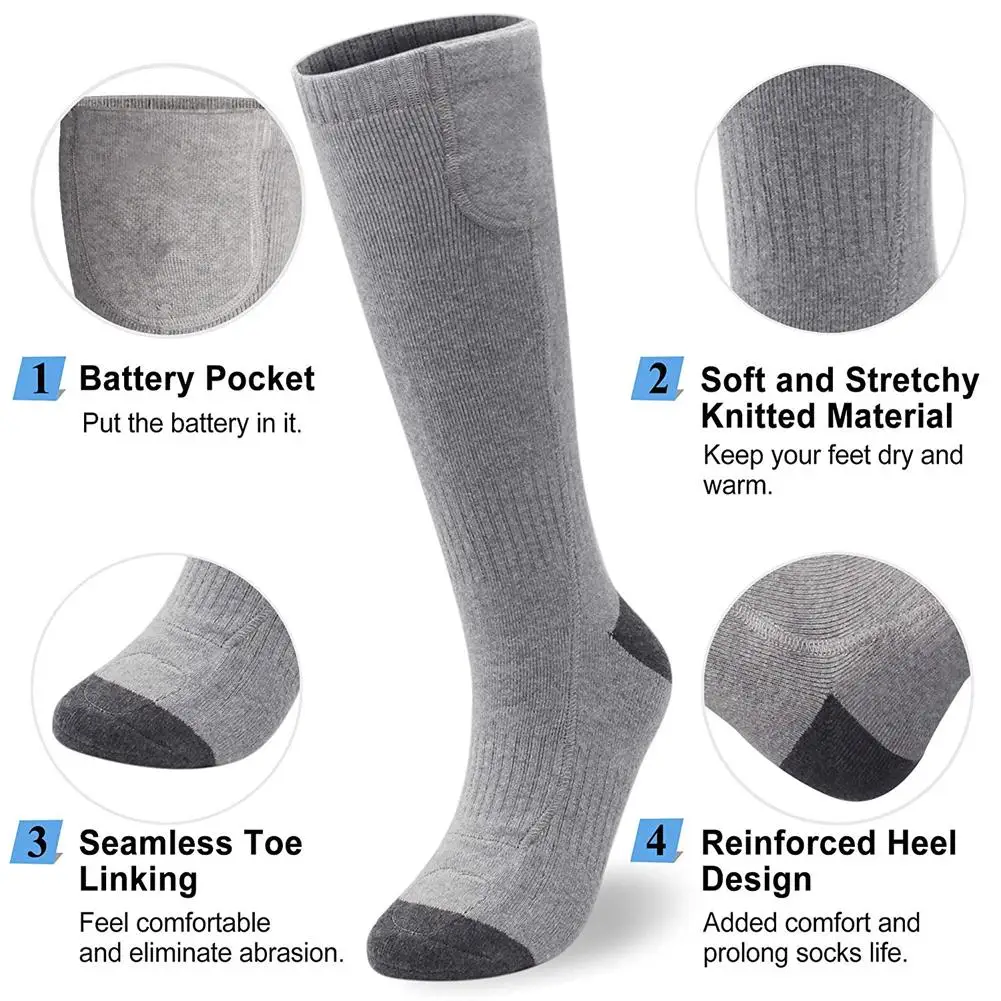 Rechargeable Heating Socks Washable Fabric Cotton-lined Sweat-absorbent and Breathable for Hunting, Ice Fishing
Rechargeable Heating Socks Washable Fabric Cotton-lined Sweat-absorbent and Breathable for Hunting, Ice Fishing