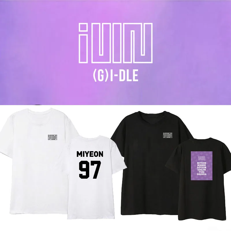 Kpop гидле (G)I DLE G IDLE альбом рубашки для мальчиков уличная свободная футболка