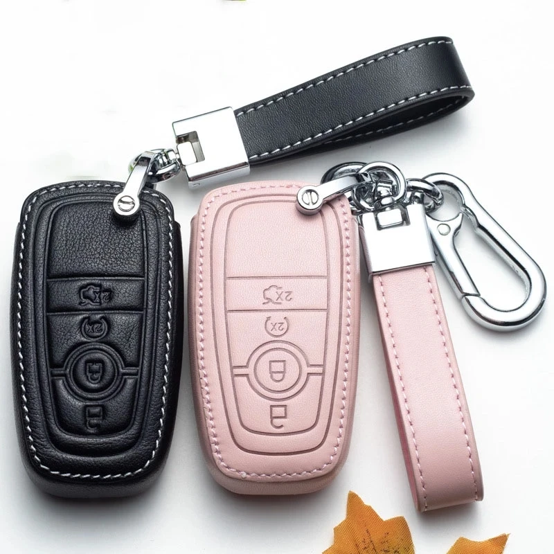 Leather Car Remote Smart Key Fob Cover for Ford Fusion Mustang Edge Ecosport Explorer F150 F250 2017 2018 2019 Car Key Covers
Leather Car Remote Smart Key Fob Cover for Ford Fusion Mustang Edge Ecosport Explorer F150 F250 2017 2018 2019 Car Key Covers