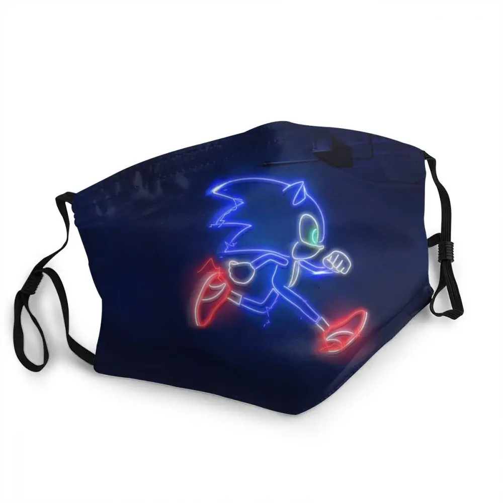 Маски с узором Sonic многоразовые маски противотуманные и пылевые защитные фильтрами респираторные