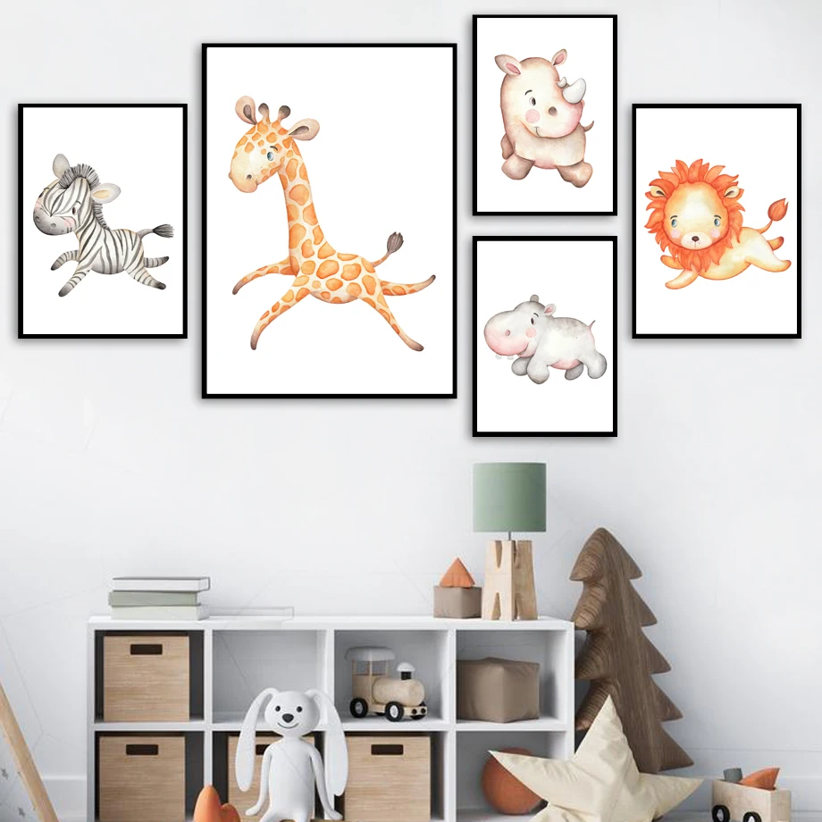 Elephant Giraffe Lion Zebra Monkey Hippo Nursery Wall Art Print Canvas Painting Nordic Poster Wall Pictures Baby Kids Room Decor
Elephant Giraffe Lion Zebra Monkey Hippo Nursery Wall Art Print Canvas Painting Nordic Poster Wall Pictures Baby Kids Room Decor