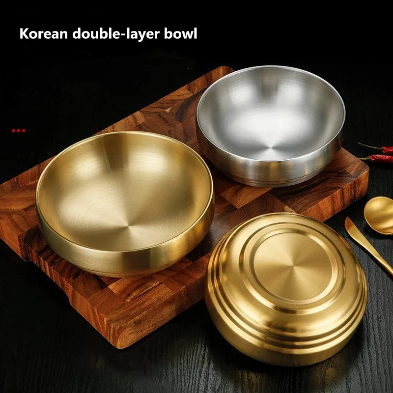 Korea Stainless Steel Double Cold Noodle Bowl Golden Korean Bibimbap Insulation Bowl Bibimbap Soup Bowl
Korea Stainless Steel Double Cold Noodle Bowl Golden Korean Bibimbap Insulation Bowl Bibimbap Soup Bowl