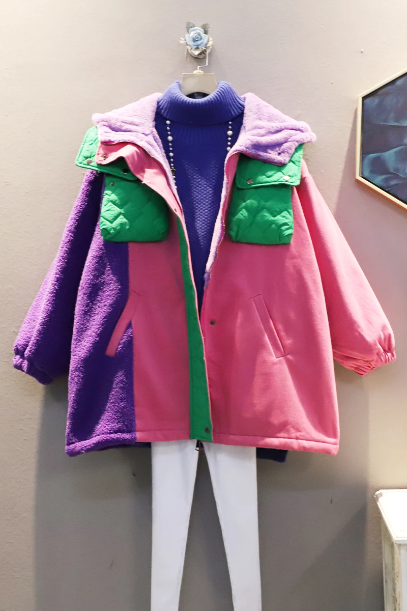 QING MO Hooded Women Cashmere Parka 2020 Winter Women Patchwork Color Parka Female Velet Cotton Padded Coat ZQY6284
QING MO Hooded Women Cashmere Parka 2020 Winter Women Patchwork Color Parka Female Velet Cotton Padded Coat ZQY6284