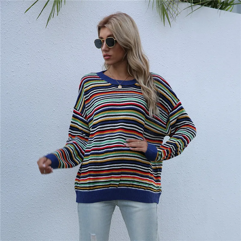 Winter New Fashion Women Sweater 2020 Casual Striped O-neck Long Sleeves Knitted Sweaters
Winter New Fashion Women Sweater 2020 Casual Striped O-neck Long Sleeves Knitted Sweaters