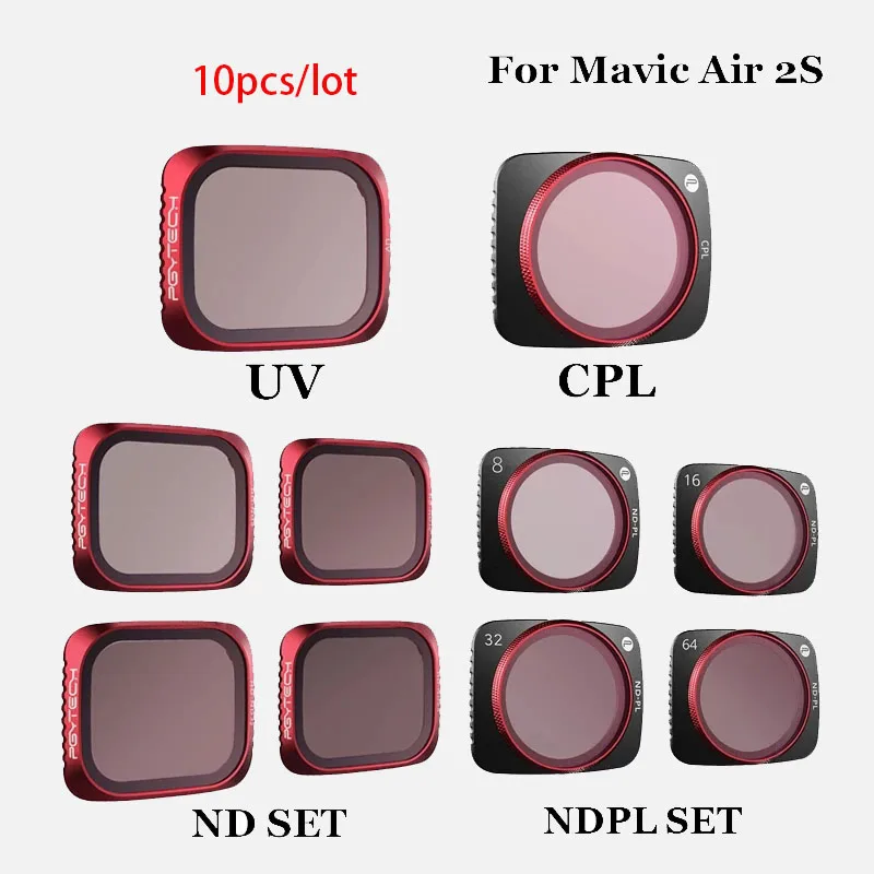 10pcs MAVIC AIR 2S Filters UV CPL NDPL ND 8 16 32 64 Camera Lens Filter for DJI Mavic Air 2S Accessories in stock 
10pcs MAVIC AIR 2S Filters UV CPL NDPL ND 8 16 32 64 Camera Lens Filter for DJI Mavic Air 2S Accessories in stock
