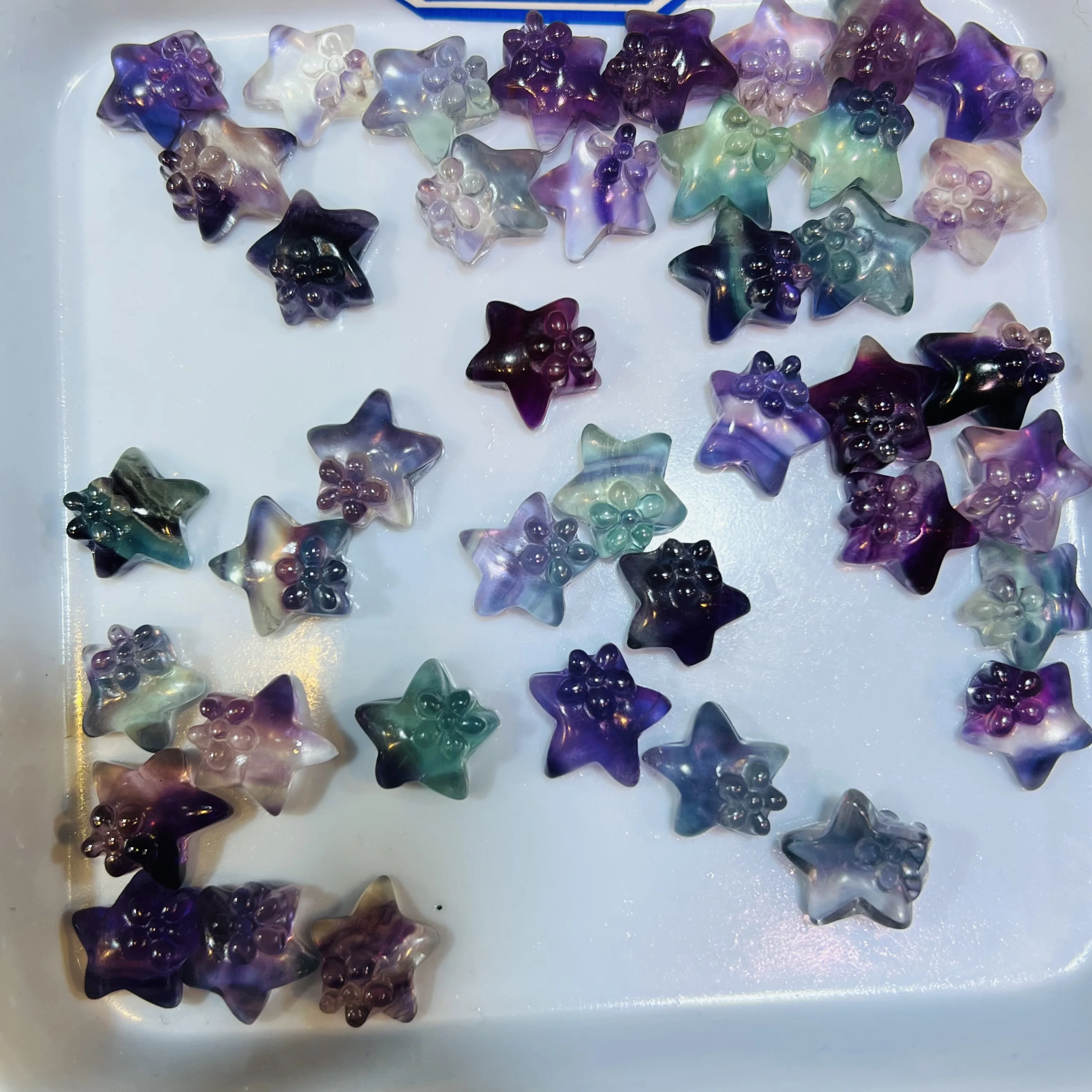 Натуральный красочный флюорит, милые пятиконечные звезды, ремесла, украшение для дома 
Натуральный красочный флюорит, милые пятиконечные звезды, ремесла, украшение для дома