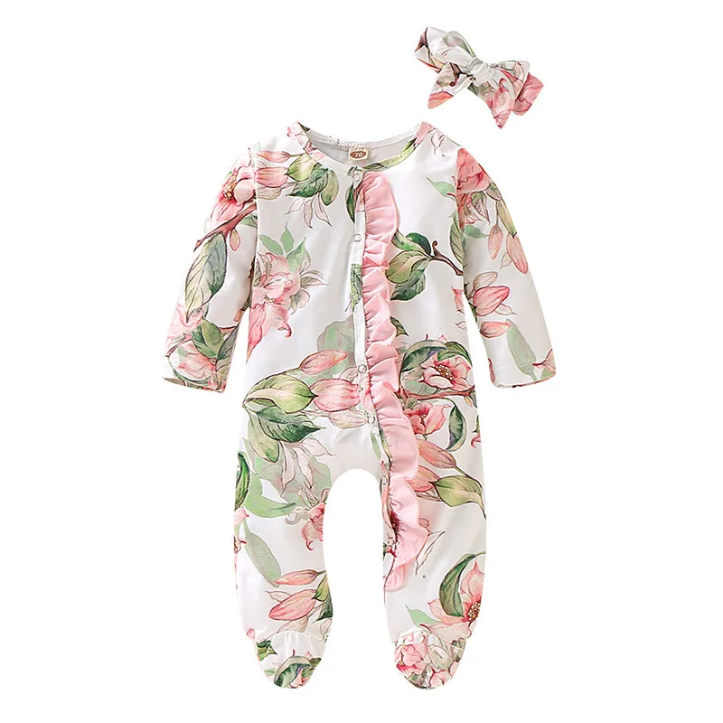 Newborn Baby Girl Romper 2021 New Spring Long Sleeve Romper Floral Print Jumpsuit Baby Girls Wrapped Foot Romper 6 12 18 Months
Newborn Baby Girl Romper 2021 New Spring Long Sleeve Romper Floral Print Jumpsuit Baby Girls Wrapped Foot Romper 6 12 18 Months