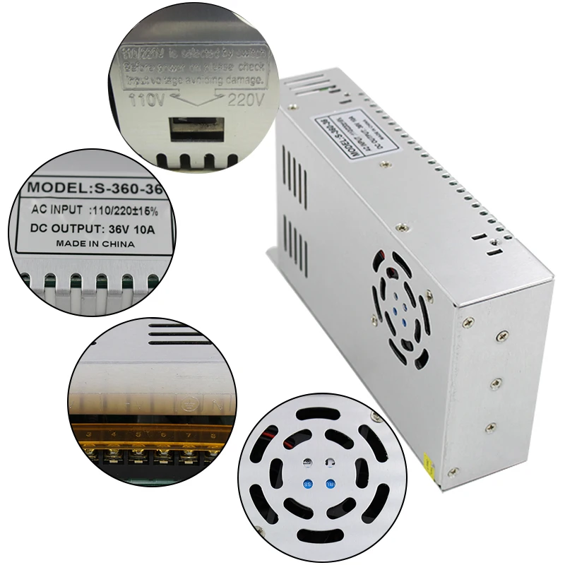 Светодиодная лента для камеры видеонаблюдения 36 В 10 А 360 Вт 100 240 переменного тока