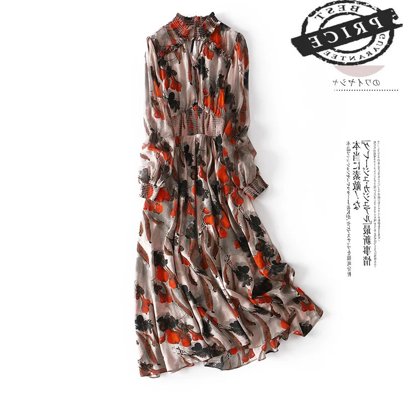 100% Real Silk Long Dress Women Floral Summer Dress Elegant Party Dresses Beach Ladies Office Wear Dresses Vestidos 35aa
100% Real Silk Long Dress Women Floral Summer Dress Elegant Party Dresses Beach Ladies Office Wear Dresses Vestidos 35aa