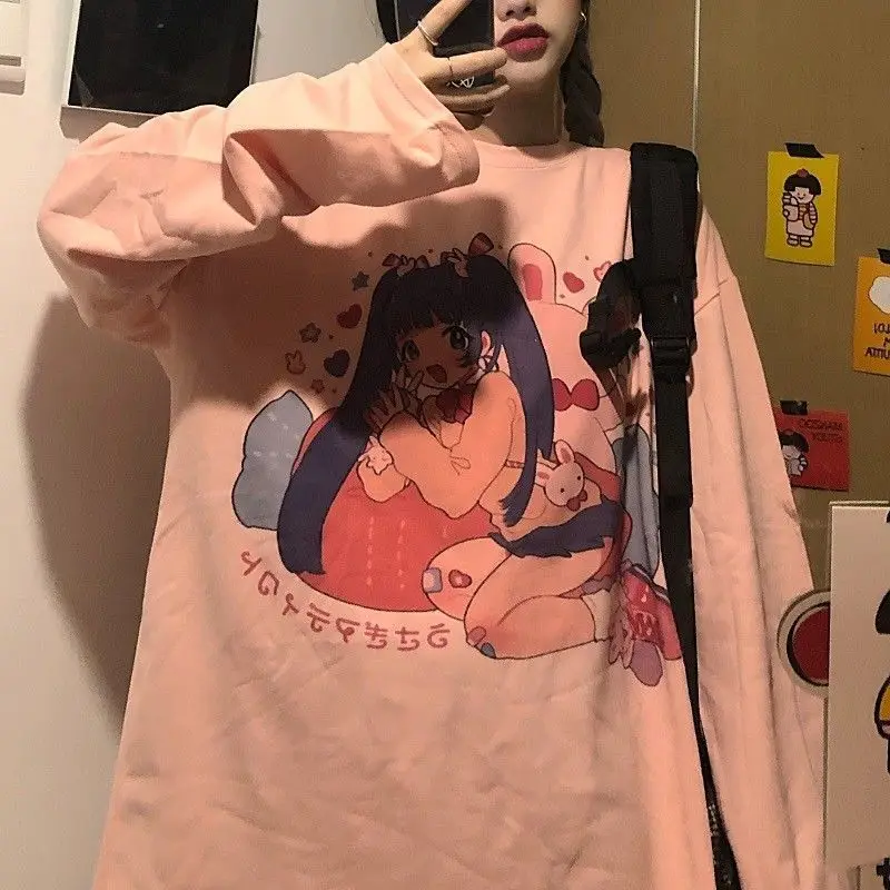 2021 new long-sleeved T-shirt female students Korean version loose ins Japanese cute college style wild cartoon tide anime top
2021 new long-sleeved T-shirt female students Korean version loose ins Japanese cute college style wild cartoon tide anime top