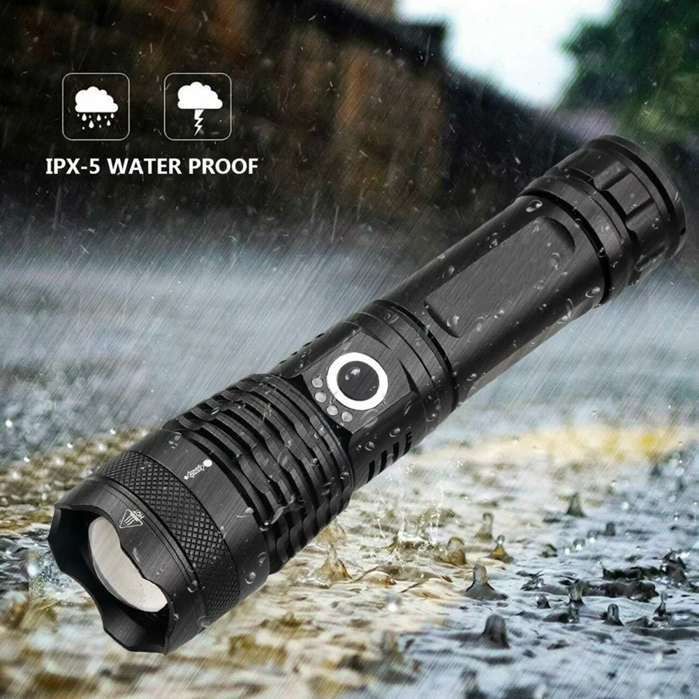 Black Powerful Super Bright P50 Led Flashlight UCB Rechargeable Torch Waterproof Lamp ABS 100,000 Hours 5 Modes Flashlight
Black Powerful Super Bright P50 Led Flashlight UCB Rechargeable Torch Waterproof Lamp ABS 100,000 Hours 5 Modes Flashlight