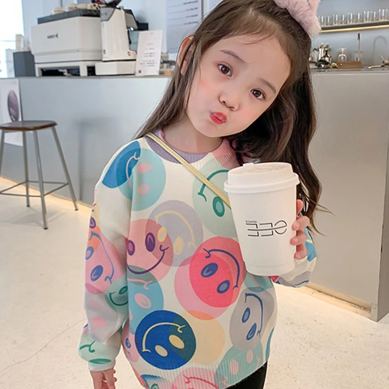 Girls Cute Cartoon Sweater Autumn Winter Kids Knitted Smile Flower T-shirt 3-7 Years Children Fashion Korean Top Clothes
Girls Cute Cartoon Sweater Autumn Winter Kids Knitted Smile Flower T-shirt 3-7 Years Children Fashion Korean Top Clothes