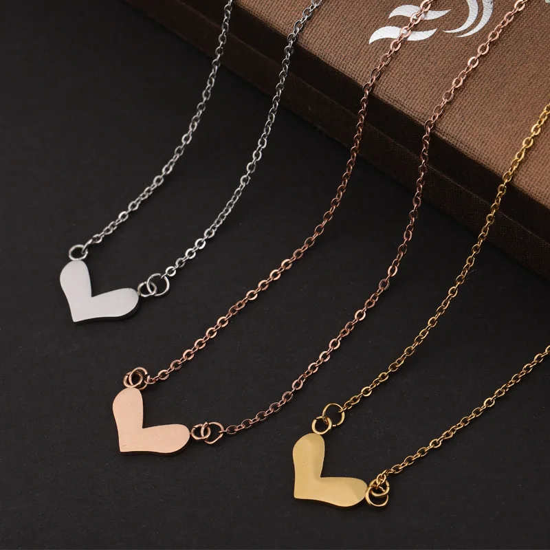 Wholesale Stainless Steel Jewelry Peach Heart Love Necklace Women's Fashion Cool Clavicle Chain
Wholesale Stainless Steel Jewelry Peach Heart Love Necklace Women's Fashion Cool Clavicle Chain