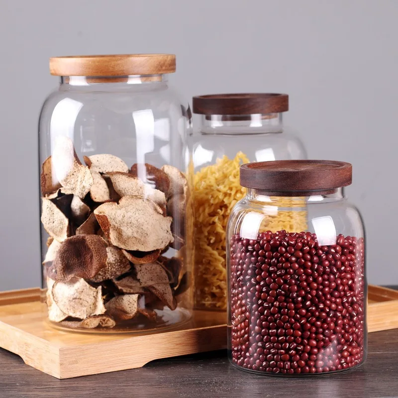 Food Container Storage Jar Spices Glass Transparent Container Glass Jars with Wood Lids Cookie Organizer Kitchen Storage Tank
Food Container Storage Jar Spices Glass Transparent Container Glass Jars with Wood Lids Cookie Organizer Kitchen Storage Tank