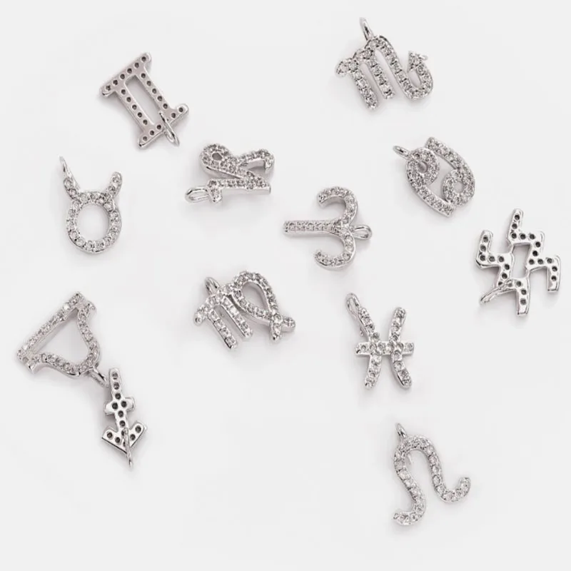 5pcs/lot High Quality Brass Twelve Zodiac DIY Constellation Charms Pendants for Making Necklace Accessories Zircon Jewelry
5pcs/lot High Quality Brass Twelve Zodiac DIY Constellation Charms Pendants for Making Necklace Accessories Zircon Jewelry