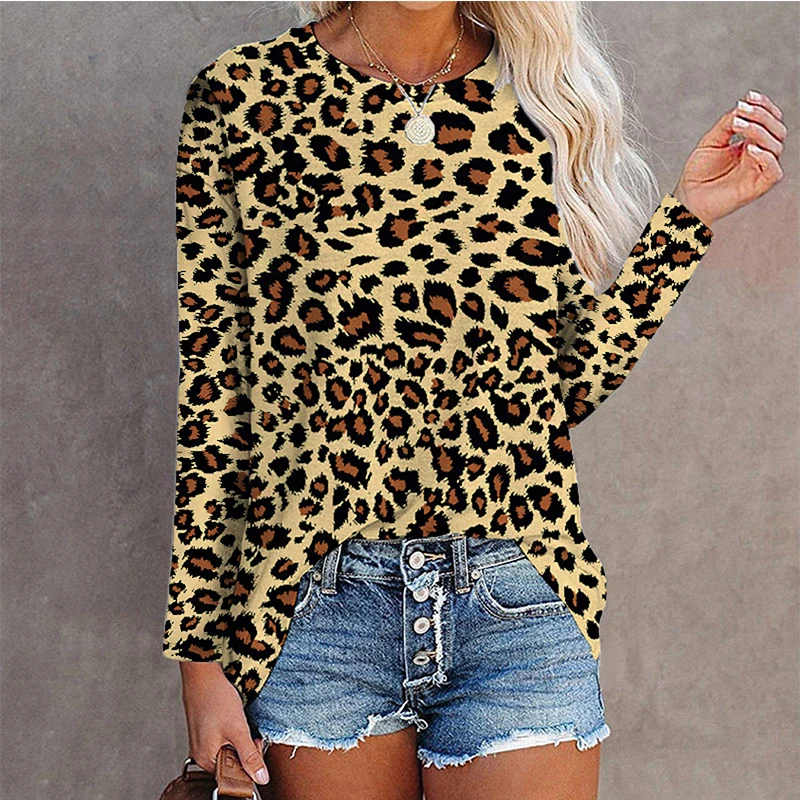 Y2K Harajuku Vintage Women T-shirt Spring Autumn Long Sleeved Tops Women Round Neck Female Clothing Leopard Printed Ladies Tees
Y2K Harajuku Vintage Women T-shirt Spring Autumn Long Sleeved Tops Women Round Neck Female Clothing Leopard Printed Ladies Tees