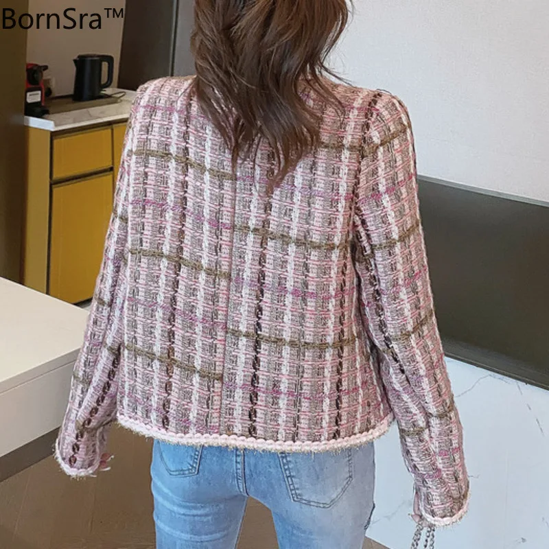 Bornsra Palid Tweed Jacket Women O-Neck Long Sleeve Elegant Woolen Coat Harajuku 2020 New Autumn Winter Outwear Kobieta Kurtka
Bornsra Palid Tweed Jacket Women O-Neck Long Sleeve Elegant Woolen Coat Harajuku 2020 New Autumn Winter Outwear Kobieta Kurtka