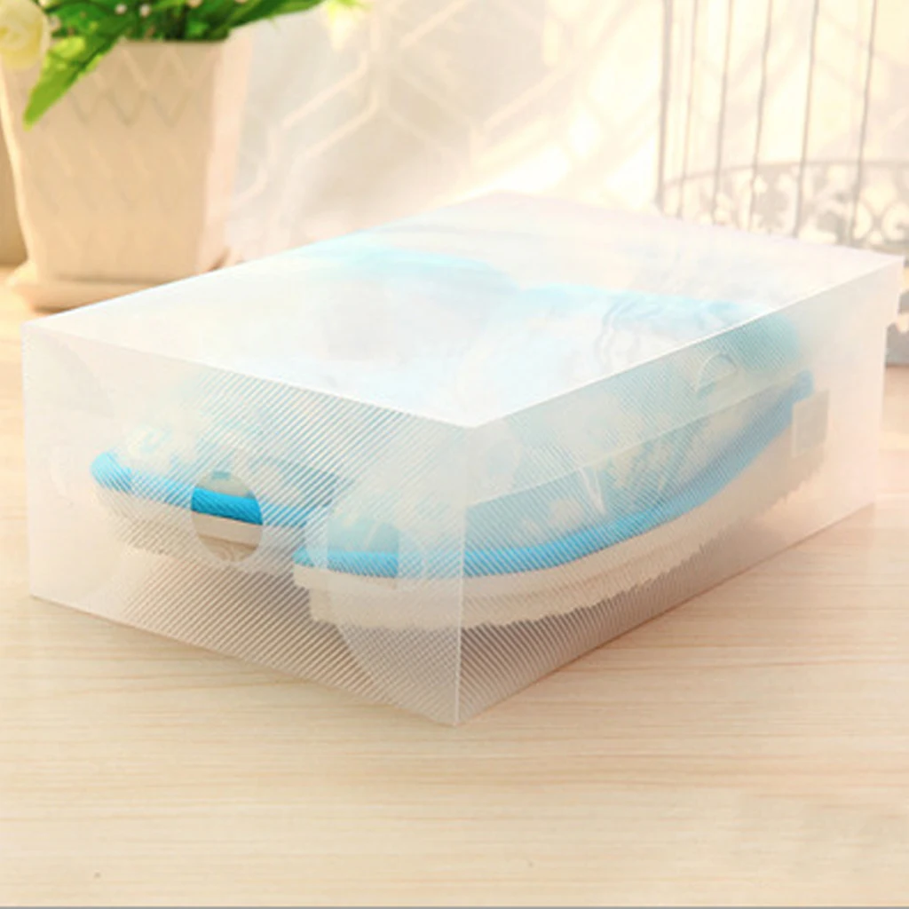 12 шт. прозрачная пластиковая обувь ящики для хранения макияжа Box Дело держатель