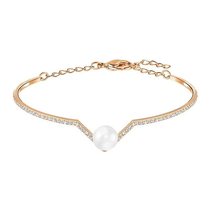 SWA Exquisite High Quality New White Pearl Bracelet Rose Gold V-Shaped Crystal Women Jewelry Romantic Fashion
SWA Exquisite High Quality New White Pearl Bracelet Rose Gold V-Shaped Crystal Women Jewelry Romantic Fashion