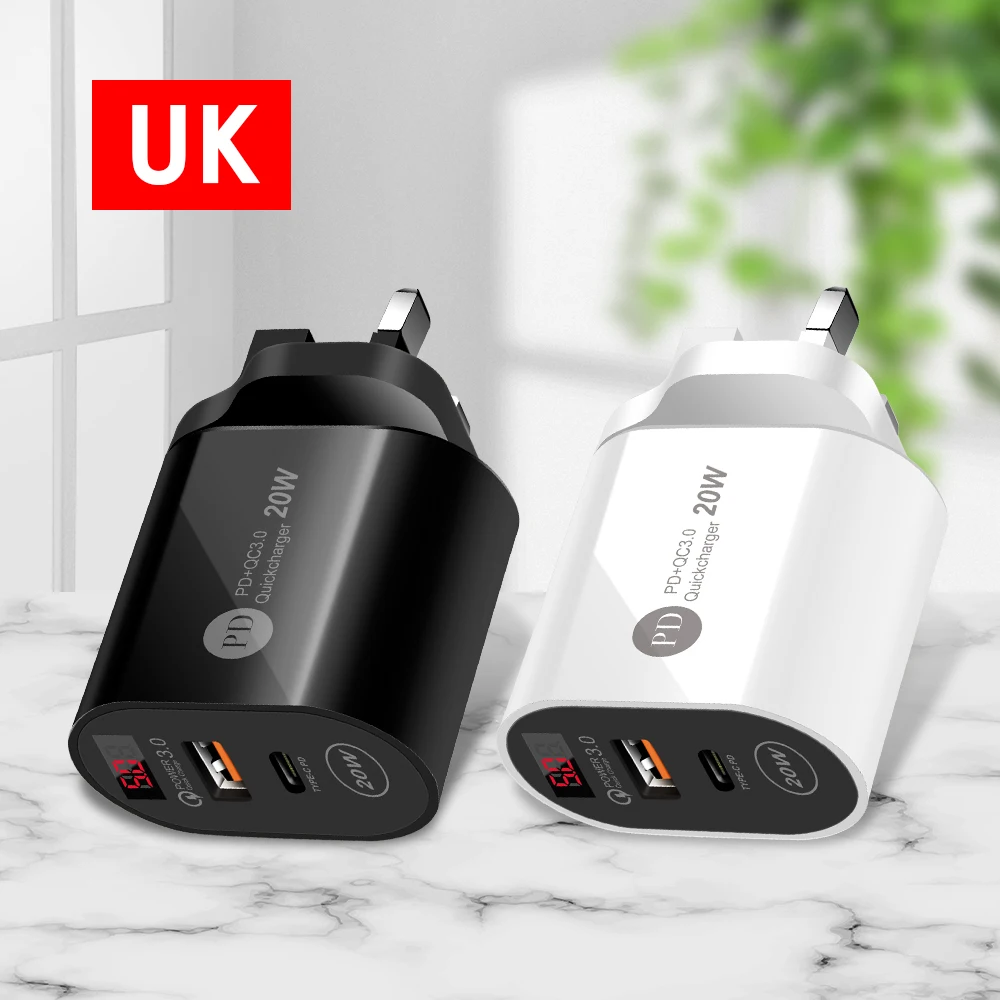 PD20W digital display double USB charger QC3.0 fast mobile charging head of British rule, the gauge gauge adapter
PD20W digital display double USB charger QC3.0 fast mobile charging head of British rule, the gauge gauge adapter
