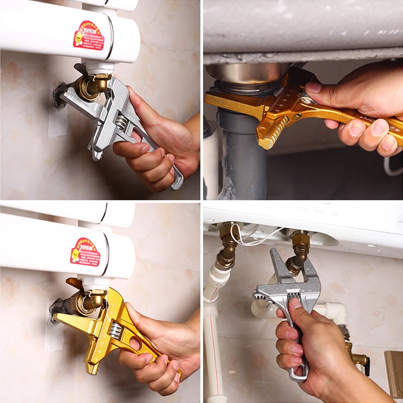 Adjustable Wrench Universal Spanner Aluminium Alloy Large Open End Wrench Hand Tools for Water Pipe Screw Bathroom Repair
Adjustable Wrench Universal Spanner Aluminium Alloy Large Open End Wrench Hand Tools for Water Pipe Screw Bathroom Repair