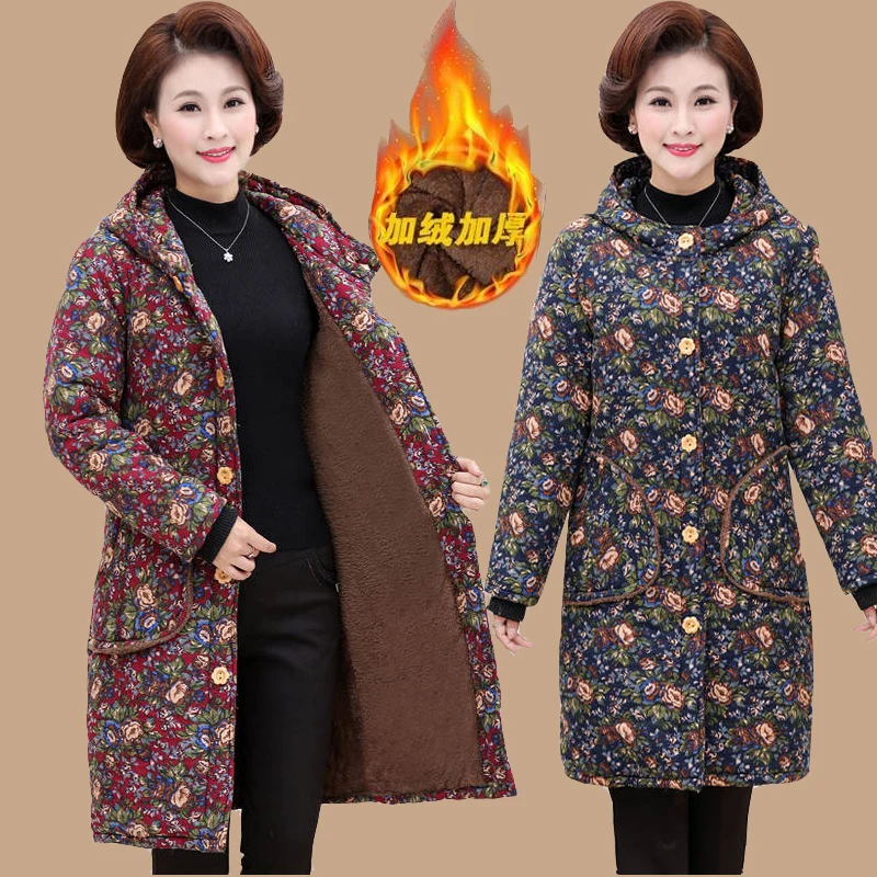 Middle-Aged Elderly Winter Mothers Wear Winter Clothes Plus Velvet Long Cotton Coat Floral Loose Thick Padded Jacket
Middle-Aged Elderly Winter Mothers Wear Winter Clothes Plus Velvet Long Cotton Coat Floral Loose Thick Padded Jacket