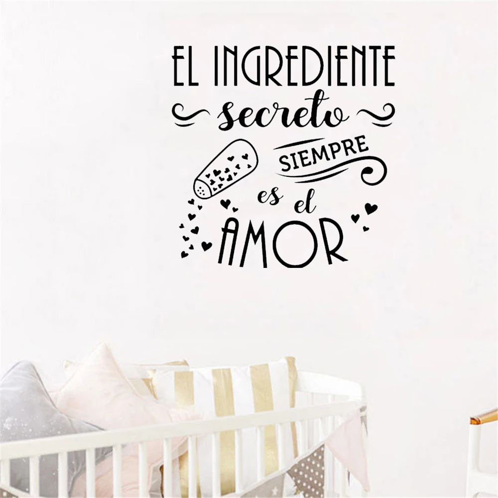 Spanish Quote Family Secret Love Heart Quote The Secret Ingredient Is Always Wall Sticker For Kitchen Kids Room Vinyl ov539
Spanish Quote Family Secret Love Heart Quote The Secret Ingredient Is Always Wall Sticker For Kitchen Kids Room Vinyl ov539