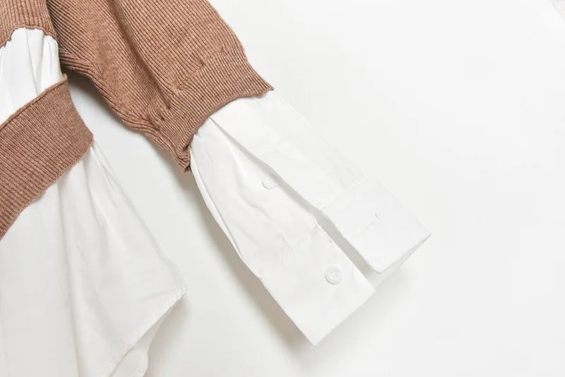 2020 Autumn Loose Long Women Cardigan Fake 2 Piece Shirt Spliced Sweater Coat O-neck Single Breasted Cardigans Long Sweater Tops
2020 Autumn Loose Long Women Cardigan Fake 2 Piece Shirt Spliced Sweater Coat O-neck Single Breasted Cardigans Long Sweater Tops