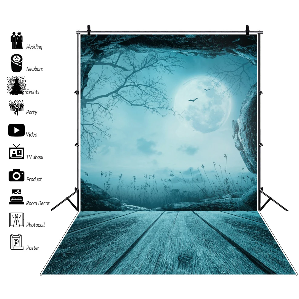 Laeacco Dark Night Old Wood Floor Tree Halloween Festivals Moon Horrible Scenic View Photo Background Photographic Backdrops
Laeacco Dark Night Old Wood Floor Tree Halloween Festivals Moon Horrible Scenic View Photo Background Photographic Backdrops