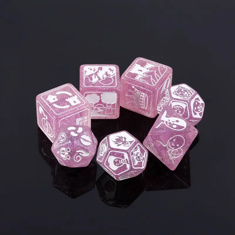 

7pcs/set Story Dices for story Time Polyhedral Game Dice Says Party Multi Faces Acrylic Dice Toy