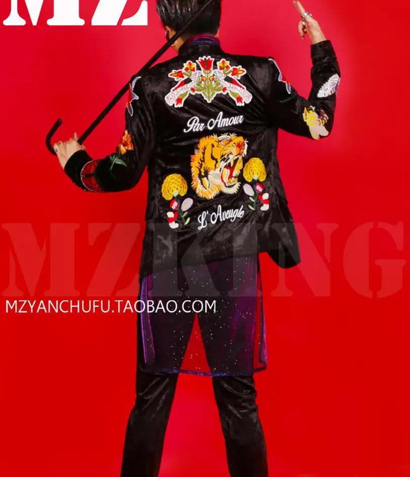Men Lager Size Clothing Free Shopping Dj Men's Singer Bigbang Black Embroidery Transparent Glitter Costumes / S-xl
Men Lager Size Clothing Free Shopping Dj Men's Singer Bigbang Black Embroidery Transparent Glitter Costumes / S-xl