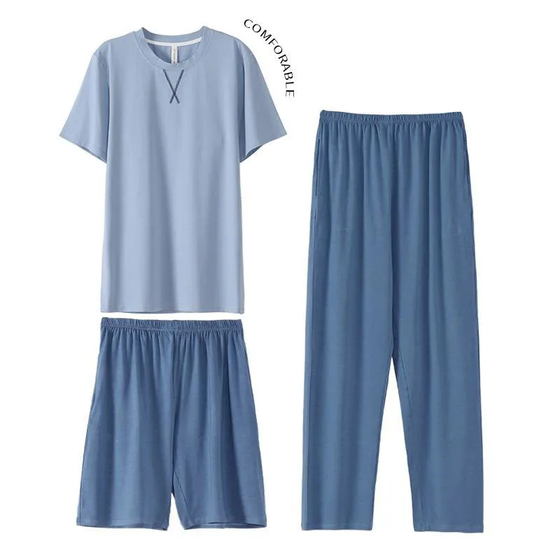 3-Piece Set Men Pajamas Suit Soft Modal T-Shirt Short&Pant Pyjamas Sleepwear Nightwear M-4XL Lingerie Home Wear
3-Piece Set Men Pajamas Suit Soft Modal T-Shirt Short&Pant Pyjamas Sleepwear Nightwear M-4XL Lingerie Home Wear