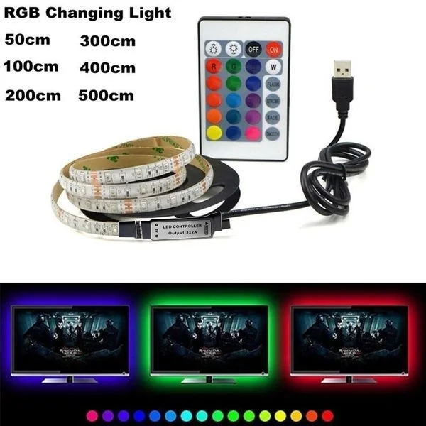 3528 USB LED Strip Light 5V Color Changing String Tape Ribbon Waterproof White/ Warm 1M 2M 3M 4M 5M RGB LED Strip DIY IR Control
3528 USB LED Strip Light 5V Color Changing String Tape Ribbon Waterproof White/ Warm 1M 2M 3M 4M 5M RGB LED Strip DIY IR Control