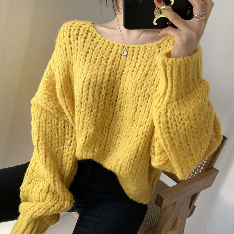 Warm Long Sleeves Hot Casual Autumn Winter Pullover Tops 2021 New Elegant Knitted Solid Hollow Loose Women Sweater
Warm Long Sleeves Hot Casual Autumn Winter Pullover Tops 2021 New Elegant Knitted Solid Hollow Loose Women Sweater