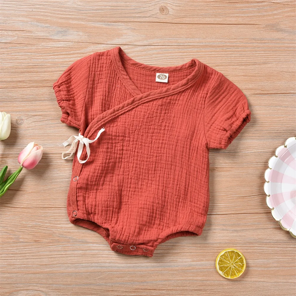 0-18M Kids Newborn Baby Boy Girl Cotton and Linen Romper Jumpsuit Short Sleeve Side Button Front Tie Summer Clothes Outfit
0-18M Kids Newborn Baby Boy Girl Cotton and Linen Romper Jumpsuit Short Sleeve Side Button Front Tie Summer Clothes Outfit